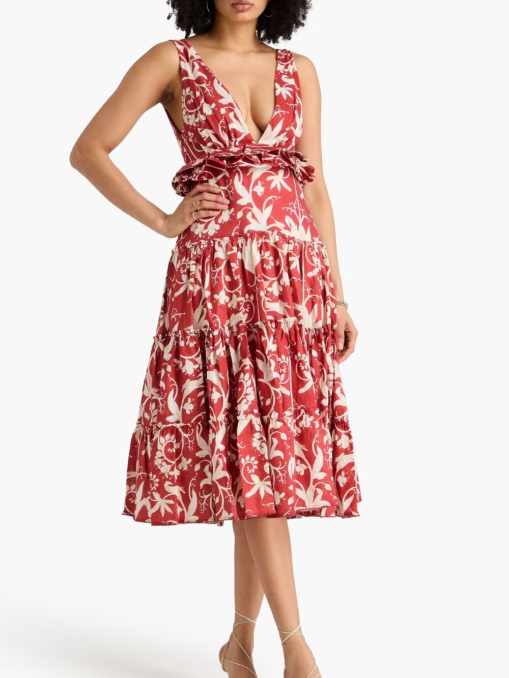 Agua by Agua Bendita - Floral-print Linen Dress - NEW - Size Medium